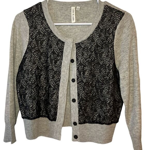 Bobbi & Nikki Lace Trim Wool/Cashmere Sweater - Picture 1 of 10